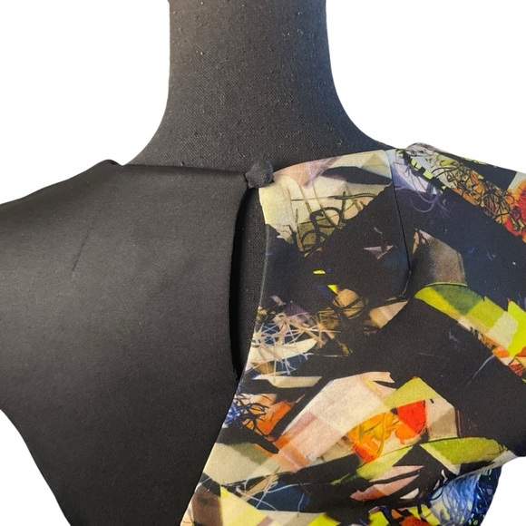 Milly Black and Multicolor Patterned Dress - Picture 5 of 11